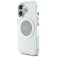 Guess IML Metal Colored Circle Classic Logo MagSafe Case for iPhone 16, Gray