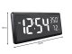 Digital LED alarm clock with temperature and humidity display, black