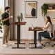 ModernHome Electric Height Adjustable Desk 140x60 cm, 72-118 cm, Dark Oak