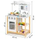 Ecotoys TK040A-WHITE Wooden Kids Kitchen with Accessories, White