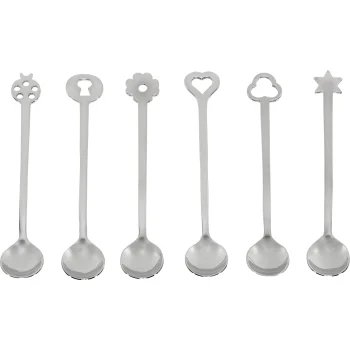 Sambonet New Portafortuna 6-Piece Party Spoon Set, 18/10 Stainless Steel, Silver