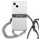 Apple iPhone 13 mini 5.4\'\' Guess Strap Silver Chain Case Cover (GUHCP13SKC4GBSI), Transparent