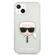 Karl Lagerfeld iPhone 13 mini Case Glitter Karl\'s Head, Silver