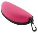 Hard Shell Glasses Case with Zipper and Clip, Pink