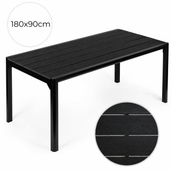 Multigarden Garden Table, 180x90 cm, 8-Seater, Black
