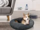 Soft Plush Pet Bed for Dogs and Cats, 80 cm, Dark Grey