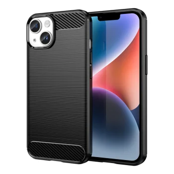 Dėklas Carbon Case skirtas iPhone 14 Plus, juodas