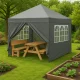 Pop-Up Garden Gazebo 3x3m with 4 Side Walls MultiGarden, Grey