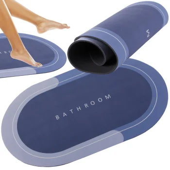 Quick-Drying Non-Slip Bathroom Mat, Blue