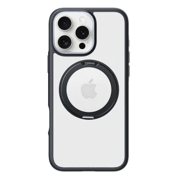 Torras Ostand R Fusion Case for iPhone 16 Pro Max, Black