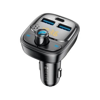 Forever TR-370 Bluetooth FM Transmitter, 2x USB-A, 1x USB-C PD 30W, Black