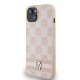DKNY iPhone 15 Plus / 14 Plus Case Checkered Mono Pattern, Pink