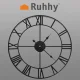 Ruhhy 01562 Wall Clock with Roman Numerals, Retro Loft 3D, 47 cm, Black