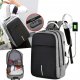 Anti-Theft Waterproof Backpack Bag Rucksack with USB Charging Port 25L, Grey