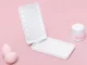 Folding Cosmetic Mirror with LED Backlight, White