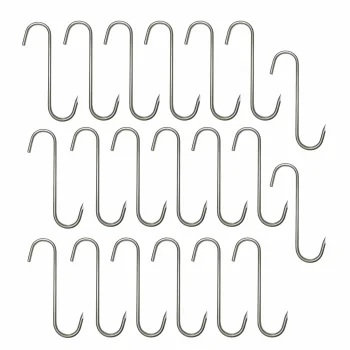 Meat Smoking Hooks, S-shaped, Stainless Steel, 15 pcs