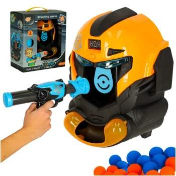 Robot Helmet Arcade Game: Target Shooting with Foam Balls