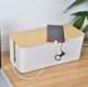Dustproof Cable Storage and Management Box Cord Organizer, White/Brown