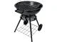 Portable Round Charcoal Grill with Lid and Wheels, 40 cm
