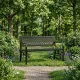 MultiGarden Garden Bench with Openwork Backrest, 120x50 cm, Black
