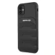 Mercedes iPhone 11 Case Leather Debossed Lines, Black