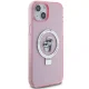 Karl Lagerfeld iPhone 15 Plus Case Ring Stand Karl & Choupette MagSafe, Pink