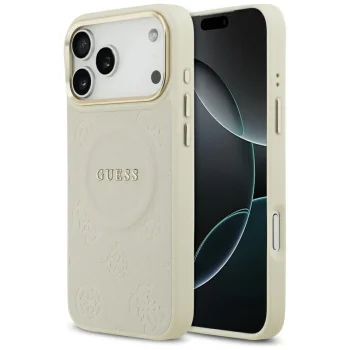 Guess Peony Hot Stamp MagSafe Phone Case Cover iPhone 17 Pro Max - Beige