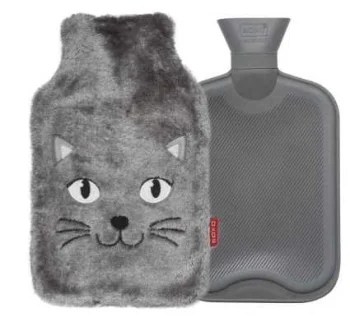 Rubber Hot Water Bottle with Cover _ Plush Kitten _ For Children