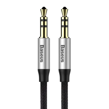 Baseus Yiven 3.5mm AUX Audio Cable, 1m, Black/Silver