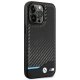 BMW Leather Carbon vāciņš Apple iPhone 14 Pro, melns