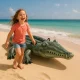 Intex Inflatable Crocodile Ride-On Float, 170 cm, Grey/Green