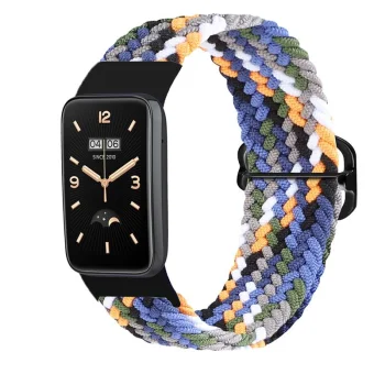 Telcon Braided Strap for Xiaomi Mi Band 7 Pro / M7 Pro, Denim / Multicolour