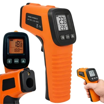 Non-Contact Laser Infrared Thermometer and Pyrometer, -50 to +550 °C, Orange