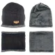Unisex Winter Set Hat and Snood Scarf, Black