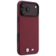 BMW M Carbon Metal Logo MagSafe Case for iPhone 17 Pro / 18 Pro - Burgundy