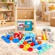 Wooden Tool House Kids Toolkit Playset ECOTOYS, 32 Pieces