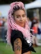 Kanekalon Synthetic Ombre Afro Braids for Hairstyles 60cm, Black-Pink