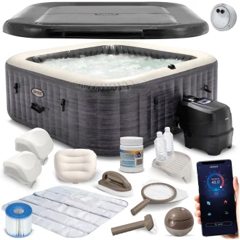 Intex 28452NP-Z 6-Person Inflatable SPA Pool with Hydromassage and LED, 239 x 71 cm