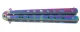 Butterfly Stainless Steel Training Balisong Practice Tool Tactical Folding Knife, Rainbow