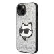 Apple iPhone 14 6.1\" Karl Lagerfeld Glitter Choupette Patch Case Cover (KLHCP14SG2CPS), Silver