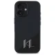 Karl Lagerfeld iPhone 16 Case Silicone Shadow Metal Initial MagSafe, Black