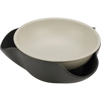Joseph Joseph Double-Dish Snack Serving Bowl, Grey