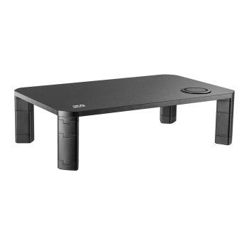 Ergo Office ER-415 Monitor Stand with Qi Wireless Charger, 17-32", Black