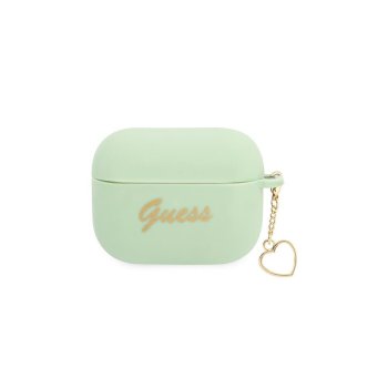Guess GUAPLSCHSN AirPods Pro cover green/green Silicone Charm Heart Collection