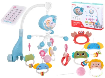 Baby Crib Mobile with Star Projector and Remote Control, Blue