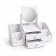 Makeup Organizer with Mirror and Drawers, White