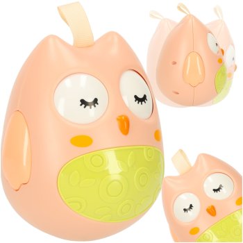 Bērnu Attīstošā Neapgāžamā Taktīlā Maņu Rotaļlieta Grabulis "Pūce", Rozā | Kid's Tumbler Toy Rattle "Owl"