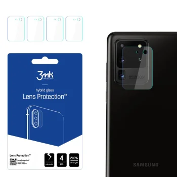 Samsung Galaxy S20 Ultra 5G 3MK Lens Protection Back Camera Hybrid Glass Protector, 4 pcs.
