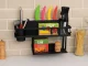 Wall Kitchen Organizer - Metal Hanging Shelf, Black