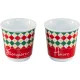 Bialetti Mini Express TRICOLORE DAMIER Espresso Maker Set with 2 Cups, 90 ml
